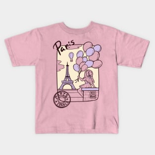 Paris France Balloons Kids T-Shirt